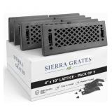 New 4" x 10" Lattice Design Steel Floor Register