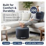 Tiita Stuffed Pouf Ottoman, Round Foot Stool