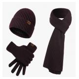 New Winter thickened hat, scarf, and touchscreen