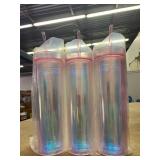 Slim Iridescent Tumbler with Straw, 16 oz