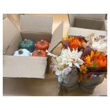 New 4 pack faux decor and 4 pack pumpkin ceramics