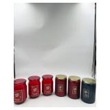 New variety lot of 6 Holiday Style Candles.
