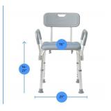 Medline Shower Chair with Backrest and Padded Armr