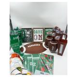 New Football decor and game day paraphenalia.