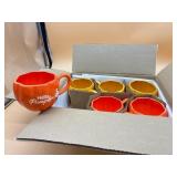 New 6Pcs pumpkin ceramic mugs