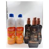 New sunscreen spray and Bronzers.