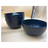 New 6Pcs black serving bowls