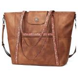 FADEON Large Laptop Tote Bag for Women Designer Le