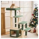 Modern Wood Cat Tree Tower for Large Cats - 43.5"