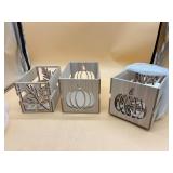 New lot of four wooden storage boxes