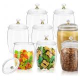 8 Pack 64 Oz Plastic Candy Jar with Lids, Airtight