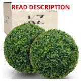 Faux Topiary Boxwood Plant   2 Pieces 16 Inch Arti