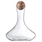 Glass Wine Decanter with Wooden Sphere Stopper, 85