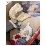 Quarter pallet of clothing and linens, an assortme