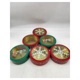 Lot Of 6 Christmas Tins