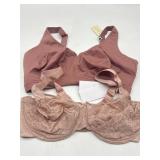 Lot of 2, Size 40G Bras for Women, Lace Pattern &