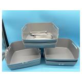 Lot of 3 stackable bin 3-pack, Only one set has co