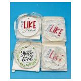 4pc Christian Religious Ceramic Christmas Ornament