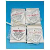 Lot of 4 Friendship heart shaped ceramic Christmas