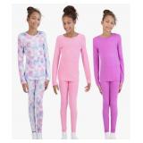 Size 10/12 Girls 6 Piece Base Layers Set for Kids