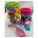 Large Lot of Kids  Sand Buckets with Junior Size S
