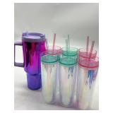 Lot of 7 Variety of Iridescent Cups for Women & Gi