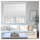 White Cordless Room Darkening Vinyl Mini Blind wit