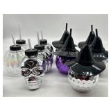 Lot of 10 Halloween Themed Cups, Variety of Colors