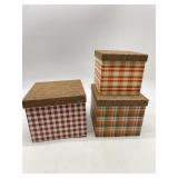Lot Of 3 Plaid Designs different gift boxes