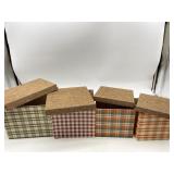 Lot Of 4 Plaid Gift Boxes