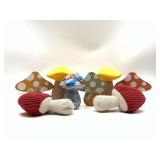 8 Piece Set Of Mushroom Decor
