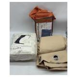 Lot of 3 Sets of Curtains, Tan, White, & Orange, V