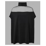 Size Medium UOOZEE Women's Sexy Mesh Tops High Nec