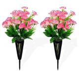 Grave Flowers for Cemetery with Vase, Artificial C