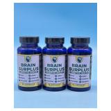 Lot of 3 Brain Surplus, Cognitive Enhancement For