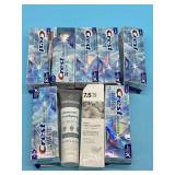 9pc Toothpaste Lot- crest, wellnesse, and nano-hyd