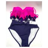 Size Medium HOLIPICK Ruffle Swimsuit Push Up Under