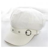 Women s Beret Newsboy Hat Classic Cotton white