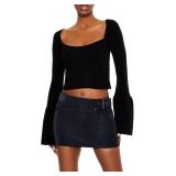 XS Forever 21 Women's Cropped Bell-Sleeve Sweater