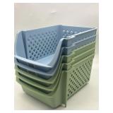 Lot of 5, Tidyfriend Stackable Storage Bins Open F