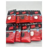 Lot of 10 Packs of Hanes Face Masks, Black & White