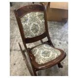 Vintage Foldable Rocking Chair, Floral Pattern wit