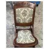 Vintage Foldable Rocking Chair, Floral Pattern wit