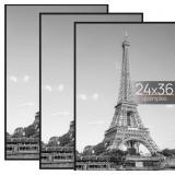 upsimples 24x36 Poster Frame Black 3 Pack, Scratch