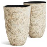 Worth 9 Gallon Tall Round Planters Set of 2-14' Di