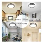Depuley 18.5-in Black Outdoor LED Flush Mount Ligh