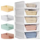 5 Pack Folding Closet Organizers Storage Box, Stac