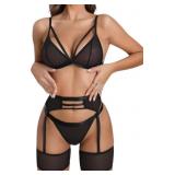 Small popiv Women's Sexy Lingerie Set with Garter