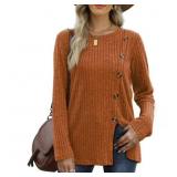 Large JuneFish Women's Long Sleeve Tunic Tops Casu