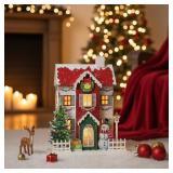 Wooden Lighted Christmas House Decor-9.3" Xmas Vil
